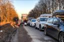 Ukrainian refugees fleeing the Russian invasion. (Credit: PA)