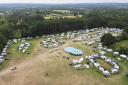 Travellers started setting up camp in the quiet village of Curdridge, Hants. Picture: Solent News