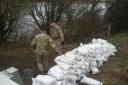 The army helping flood defences at Fishlake Meadows in 2014