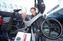 Robin Cairnes (left) and Jon Bagge from Landau UK with their new GoCycle! that they launched at the show.