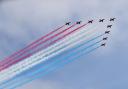 Red Arrows displays happening near Southampton in July 2022 (PA)
