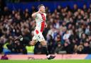 Southampton's James Ward-Prowse celebrates scoring their side's first goal of the game during the Premier League match at Stamford Bridge, London. Picture date: Saturday February 18, 2023.