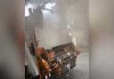 The fire started inside the lorry