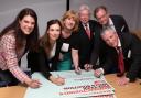 Candidates sign a pledge at the hustings at University of Southampton Science Park