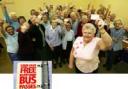 Helen Morgan and pensioners join the Echo's bus pass campaign at Stanmore Community Centre in Winchester. Echo pictures by Chris Moorhouse. Order nos: 3821358