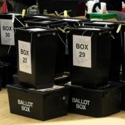 Ballot boxes in a polling station (David Jones/PA)