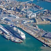 Cruise ship docked in Southampton