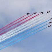 Red Arrows displays happening near Southampton in July 2022 (PA)