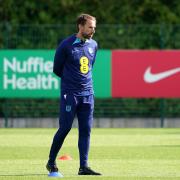 England manager Gareth Southgate during a training session at Tottenham Hotspur Training Ground, Enfield. Picture date: Sunday September 25, 2022.