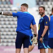 England boss Gareth Southgate during a training session in Qatar (Picture: PA)