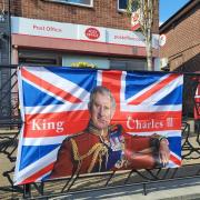 The post office in Coronation Parade, Hamble, has been decorated ahead of the big day
