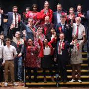 Labour councillors celebrate after retaining control of Southampton City Council.