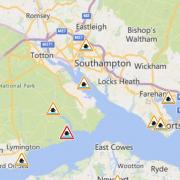 A flood warning and several flood alerts have been issued for Southampton and the Solent area