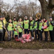 A group photo of the litter picking team
