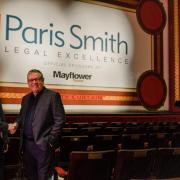 Huw Miles of  Paris Smith and Mayflower Theatre's Michael Ockwell celebrate the renewed partnership