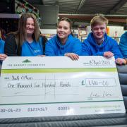 The team at Youth Options celebrating the £1,500 donation from David Wilson Homes