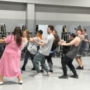 Sophie Barnard choreographing a scene.