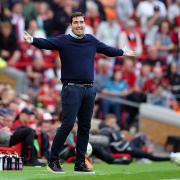 Bournemouth manager Andoni Iraola during the Premier League match at Anfield, Liverpool.