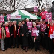 Equitable Life campaigners lobby candidates in Eastleigh today.