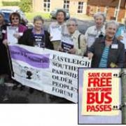 Committee members of Eastleigh Southern Parishes Older People's Forum outside Bursledon Community Centre.