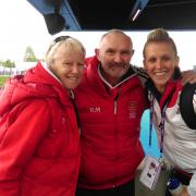 Roger & Sue Merry with Alex Danson at the London Stadium