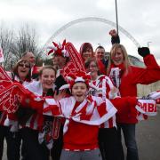 Saints v Carlisle United at Wembley for the Johnstone's Paint Trophy - fans before the game