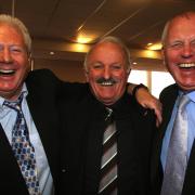 Jim Steele, left, with fellow 1976 FA Cup winners Peter Rodrigues and Mick Channon