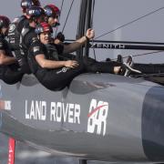The LandRover BAR British Americas Cup Team skippered by Ben Ainslie. Photo by Lloyd Images.