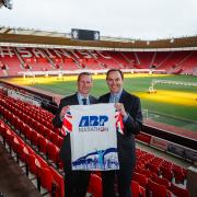 Saints' managing director Toby Steele, left, with ABP Southampton Director Alastair Welch, right.