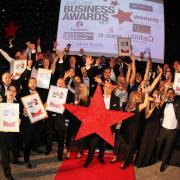 Photo Stuart Martin - South Coast Business Awards 2017 - All the winners on stage.