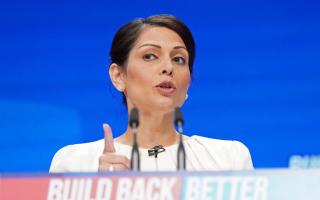 Home Secretary Priti Patel speaks at the Conservative Party Conference in Manchester. Credit: PA