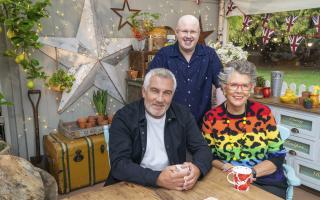 C4/Love Productions/Mark Bourdillon Undated handout photo issued by C4/Love Productions of presenters (left to right) Paul Hollywood, Matt Lucas and Prue Leith on The Great Celebrity Bake Off for Stand Up To Cancer which returns to Channel 4 this spring.