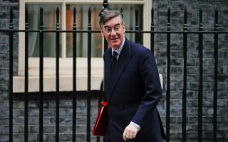 Leader of the House of Commons Jacob Rees-Mogg arrives in Downing Street, London, for the government's weekly Cabinet meeting. Photo via PA.