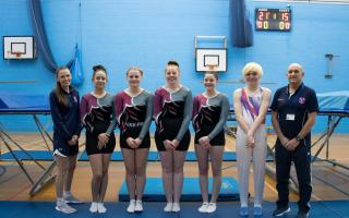 Richard Taunton Sixth Form College’s National Schools Championships finalists with coach Howard Tear
