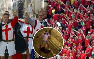 Footage shows England and Wales fans 'clash' in ugly scenes amid World Cup rivalry