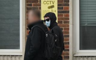 PC Liam Boshein leaving Portsmouth Magistrates' Court