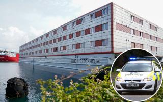 Police were called to the Bibby Stockholm barge early this morning