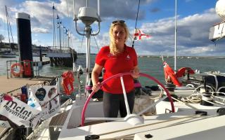 Ocean Globe Race skipper Heather Thomas on Maiden in Cowes.