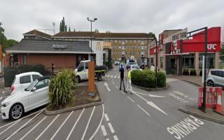 The car park to McDonalds and KFC was temporary closed due to a vehicle fire.