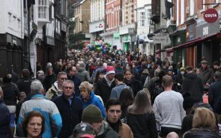 Shoppers on Winchester High Street