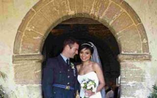 HAPPY DAY: Emma and Jon Egging at their wedding