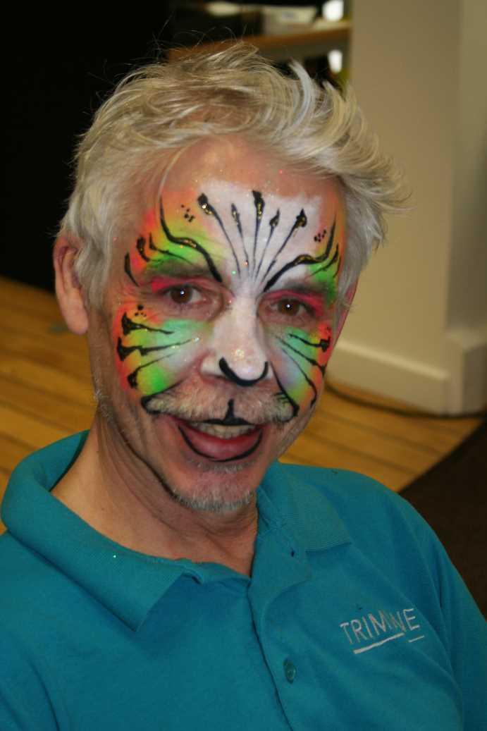 Staff at Southampton business Trimline paint their faces for Red Nose Day