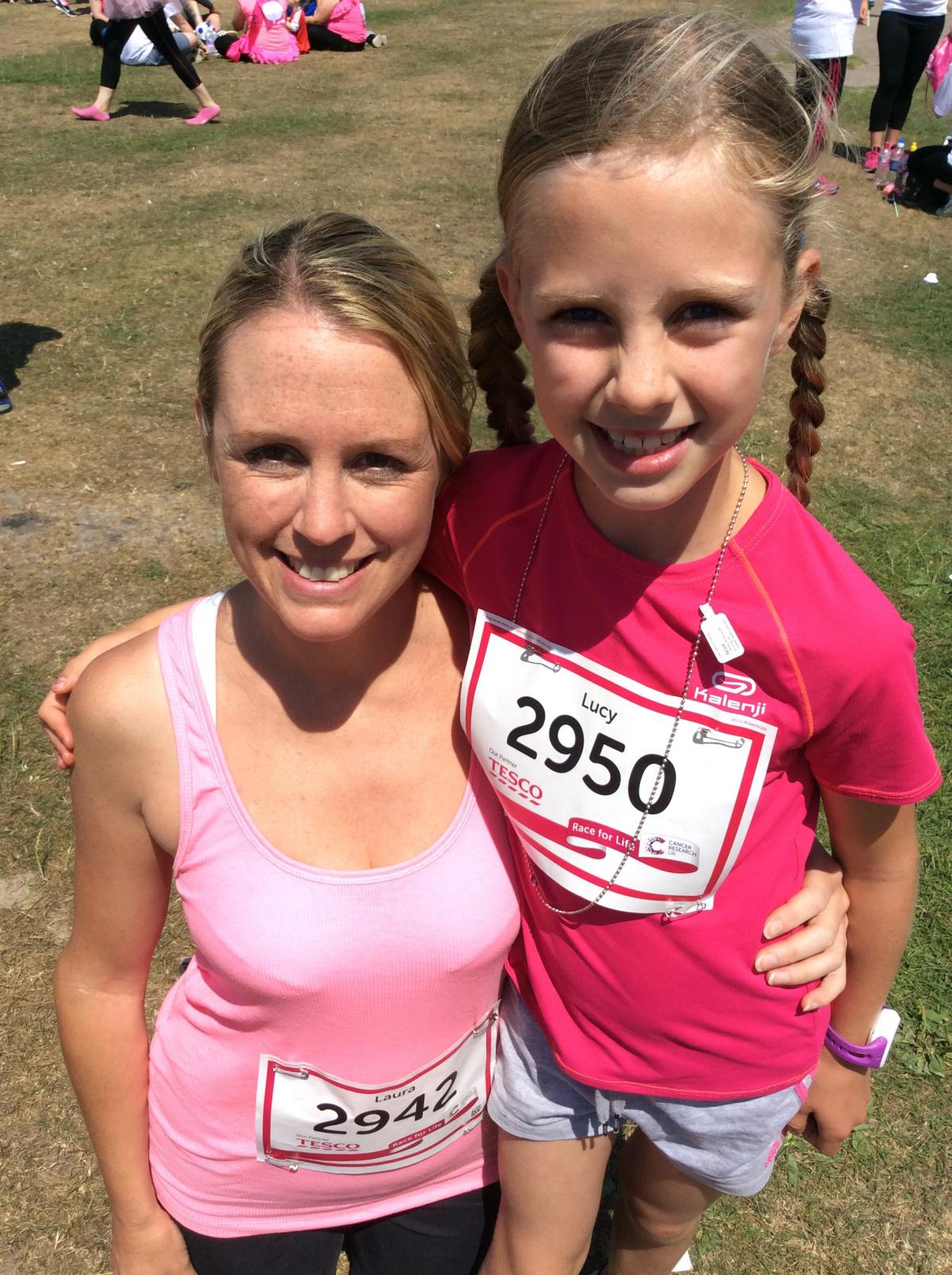 Lucy Phillips, 8, from Shirley, who came second in the 5k with her proud mum Laura.