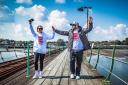 Ashleigh Mutimear-MacMillan, left, and Sonny Wilson take part in the 24-hour Walk the Pier event in 2021. Picture: Mel Port