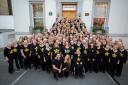 The choir members after they performed at the famous Abbey Road Studios