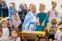 Mary and Joseph take centre stage during the Foxhills Infant School Year 1 production of Hey Ewe