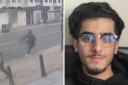 A boy accused of murdering Mustafa Momand, right, said he 'skipped into the knife'. Left is Mustafa Momand running after he was stabbed