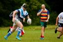 Some of the teams at Puddlefest wore costumes to the touch rugby competition