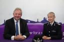 David Sidwick with chief constable Amanda Pearson