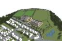 Aerial view of the proposed new school in Whiteley